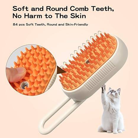 😻🐾Pet Steam Brush, Rechargeable Cat Hair Removal Steam Brush, 2025 New Four-in-One Pet Spray Hair Removal Comb, Anti-static, Massage, Cleaning, Hair Removal and Combing, Multi-function in One!🐾
