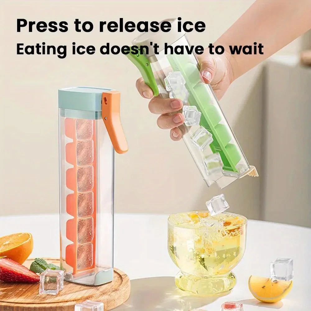 🧊One-handed press six-grid ice cube mold