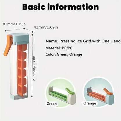 🧊One-handed press six-grid ice cube mold