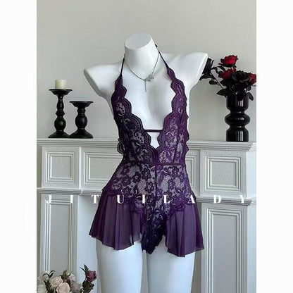 🔥Highest-selling🔥Transparent lace sexy underwear (open crotch, no need to take off)